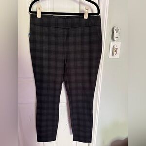 Hilary Radley Charcoal Plaid Slim Pants